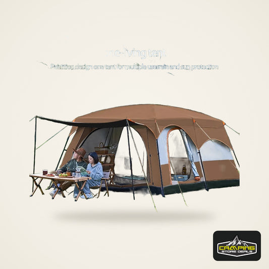 2025 Upgraded 4 Season Camping Tent 3-12 Person Waterproof Windproof Double Layer 2 Room Family Outdoor Backpacking Equipment
