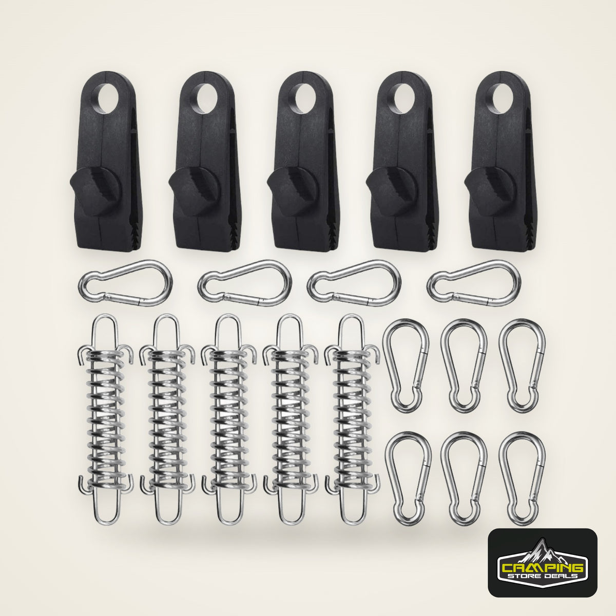 20PCS Tent Accessories Spring Buckle Windproof Rope Tensioner Awning Fixed Hook Buckle, Portable Camping Tent Fixed Buckle,