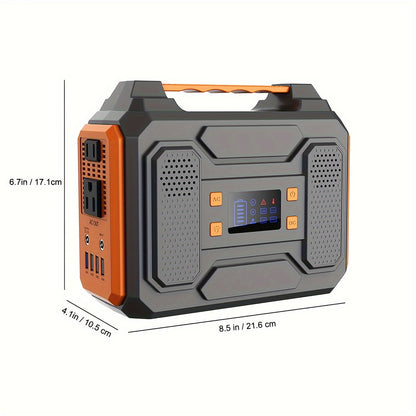 [300W Portable Solar Generator] Portable Power Station Solar Generator - 300W/250W/150W/100W, 146Wh/155Wh/250Wh/280Wh/296Wh Compact Lithium-Ion Battery Charger with 110V AC Outlet, DC & USB Outputs, LED Flashlight, Built-in C