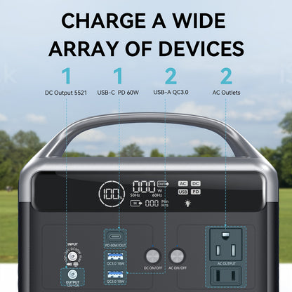 Fast Charging Portable Power Station - DaranEner 179.2Wh LiFePO4 Battery, Solar Generator w/2 300W (Surge 600W) AC Outlets, Camping Generators for Home/Travel/Hunting (Solar Optional)