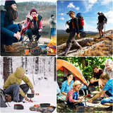 Kettle set pot 2-3 people camping pot and pan outdoor camping cookware portable combination pot set camping tableware, easy to carry and occupy little space, cooking pot, frying pan, kettle, two sets of knives and forks, fold