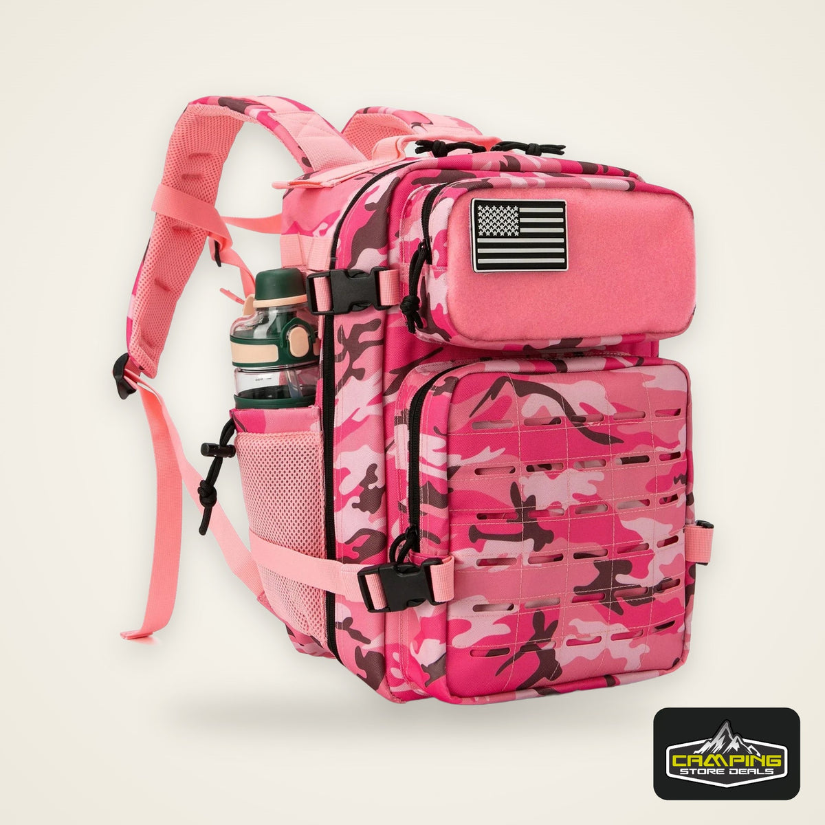 25L Tactical Backpack Outdoor Bag Fitness Backpack MOLLE Backpack Women's/Men's Hiking Survival Backpack Men's Dual Cup Holder