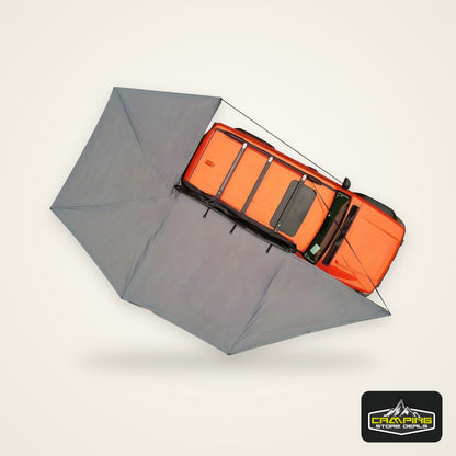 270 Degree Awning for Car, Retractable Car Side Awning, FreeStanding Car Rooftop Tent with LED Lights for SUV Trucks, Folding Portable Car Awning Sun Shelter for Camping Self Driving Trip