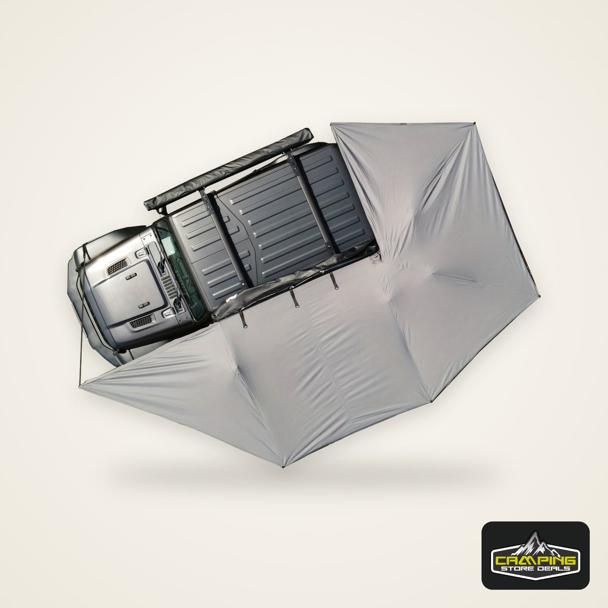 270 Degree Awning for Car, Retractable Car Side Awning, FreeStanding Car Rooftop Tent with LED Lights for SUV Trucks, Folding Portable Car Awning Sun Shelter for Camping Self Driving Trip