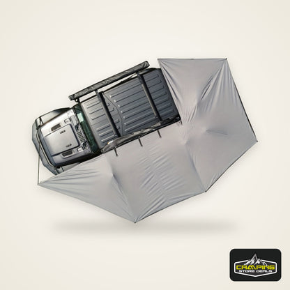 270 Degree Awning for Car, Retractable Car Side Awning, FreeStanding Car Rooftop Tent with LED Lights for SUV Trucks, Folding Portable Car Awning Sun Shelter for Camping Self Driving Trip