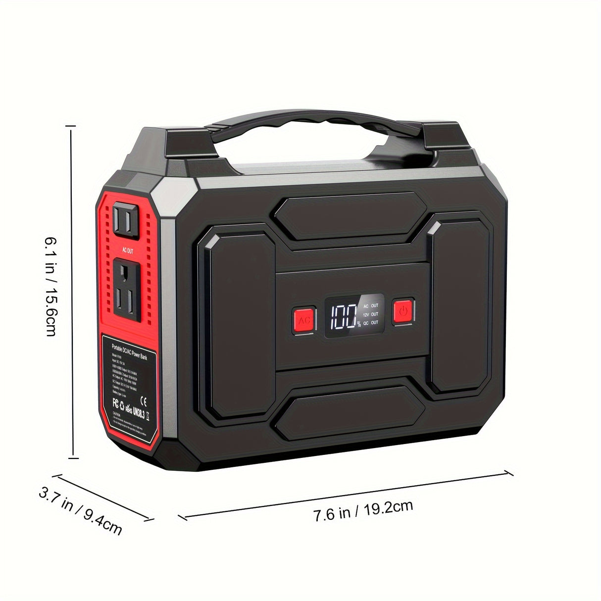 100W Portable Power Station with AC Outlet, USB-C Fast Charger, and LED Flashlights – Lightweight Lithium Battery Pack for Camping, Hiking, Road Trips, and Home Emergencies, Travel Charger | Functional Power Bank | Multifun