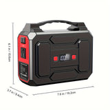 100W Portable Power Station with AC Outlet, USB-C Fast Charger, and LED Flashlights – Lightweight Lithium Battery Pack for Camping, Hiking, Road Trips, and Home Emergencies, Travel Charger | Functional Power Bank | Multifun