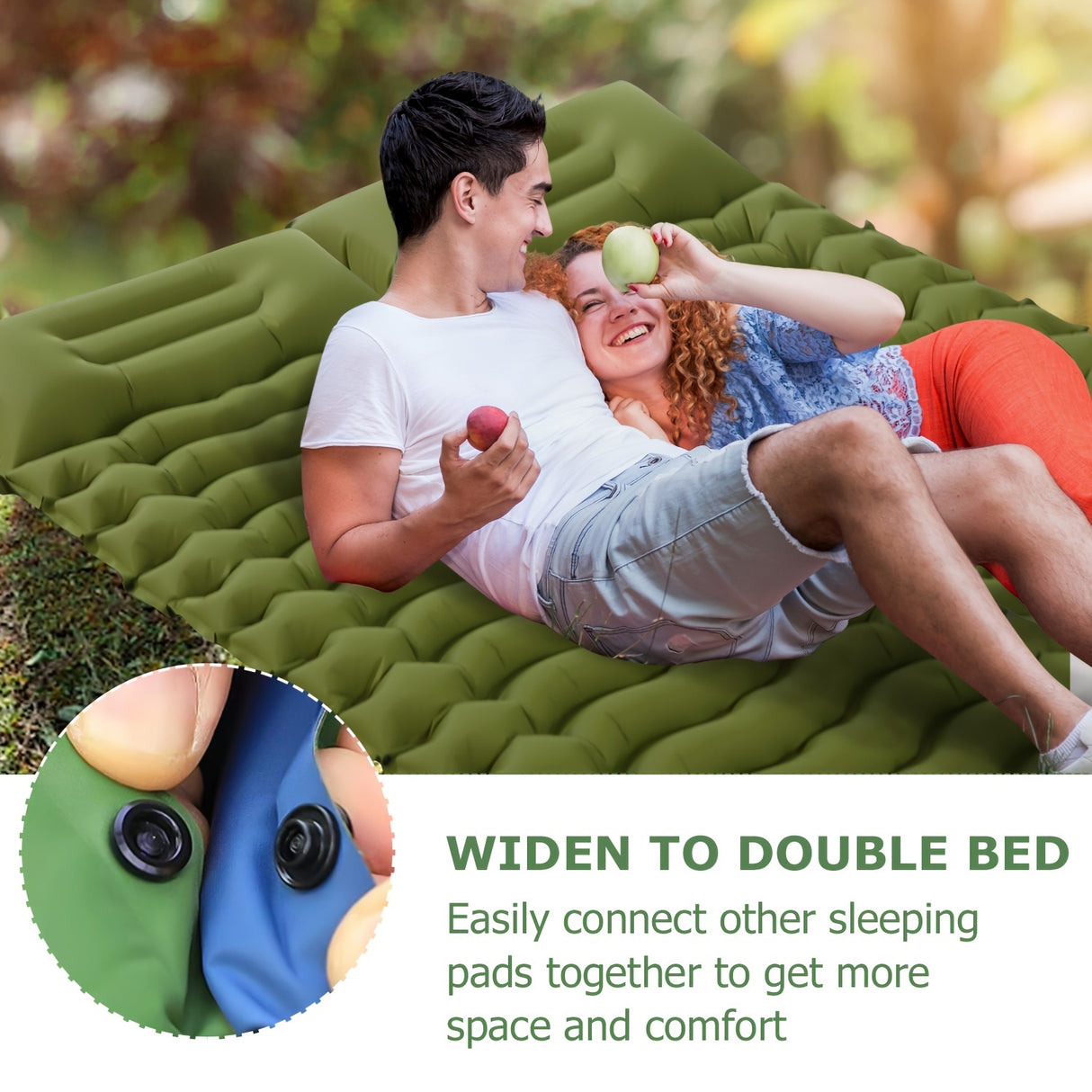 Outdoor Thicken Camping Mattress Ultralight Inflatable Sleeping Pad With Built-in Pillow & Pump Air Mat For Hiking Backpacking