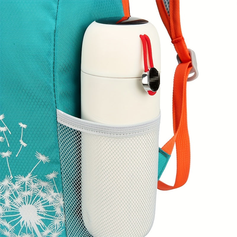 [Lightweight Foldable Backpack] Lightweight Nylon OGEHUAFEE Backpack - Large Capacity, Foldable Design | Travel, Hiking & Commuting, Black with Floral Accents, Adjustable Shoulder Straps, Zip Closure
