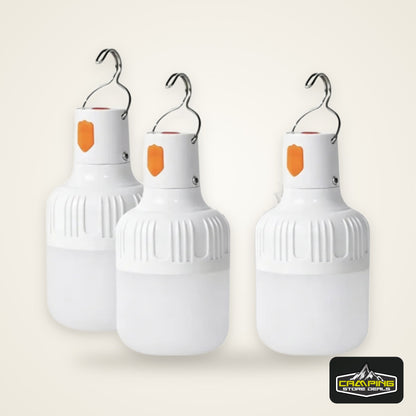 2PCS USB Rechargeable LED Bulb with Hook Portable Emergency Light for Outdoor Camping Fishing Hiking Security