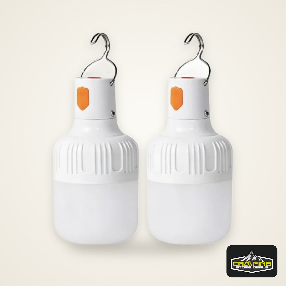2PCS USB Rechargeable LED Bulb with Hook Portable Emergency Light for Outdoor Camping Fishing Hiking Security