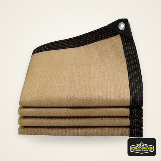 2x2m 2x4m Summer Outdoor Shading Beige Shading Net Wrapped Perforated Shading Cloth Thickened Heat Insulation Net Shading Net