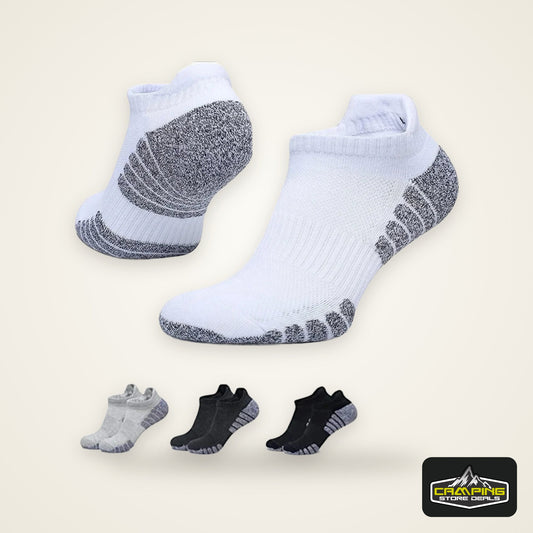 3 Pairs Thickened Towel Bottom Running Mesh Boat Non-Slip Breathable Sports Low Cut Men's Women's Socks