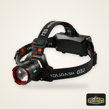 300000LM High Power LED Outdoor Headlamp Portable Rechargeable Waterproof Motion Sensor Telescopic Zoom Work Lamp Camping Hiking