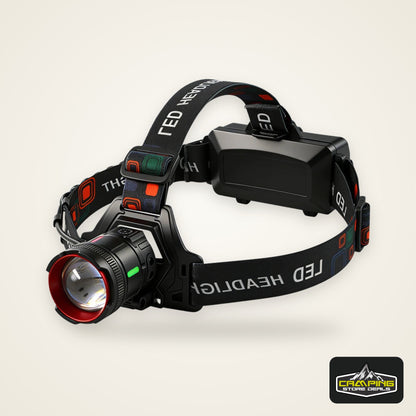 300000LM High Power LED Outdoor Headlamp Portable Rechargeable Waterproof Motion Sensor Telescopic Zoom Work Lamp Camping Hiking