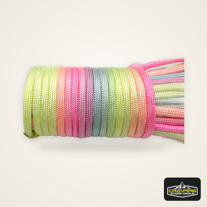 31mRainbow Paracord Rope 2mm/3mm/4mm 7 Strands Climbing Parachute Rope Survival Gear Bracelet Durable Cord for Outdoor Activitie