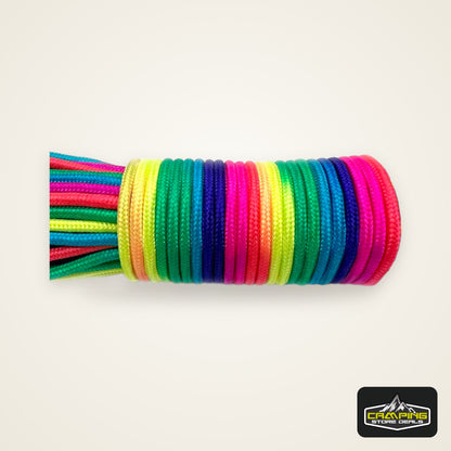 31mRainbow Paracord Rope 2mm/3mm/4mm 7 Strands Climbing Parachute Rope Survival Gear Bracelet Durable Cord for Outdoor Activitie