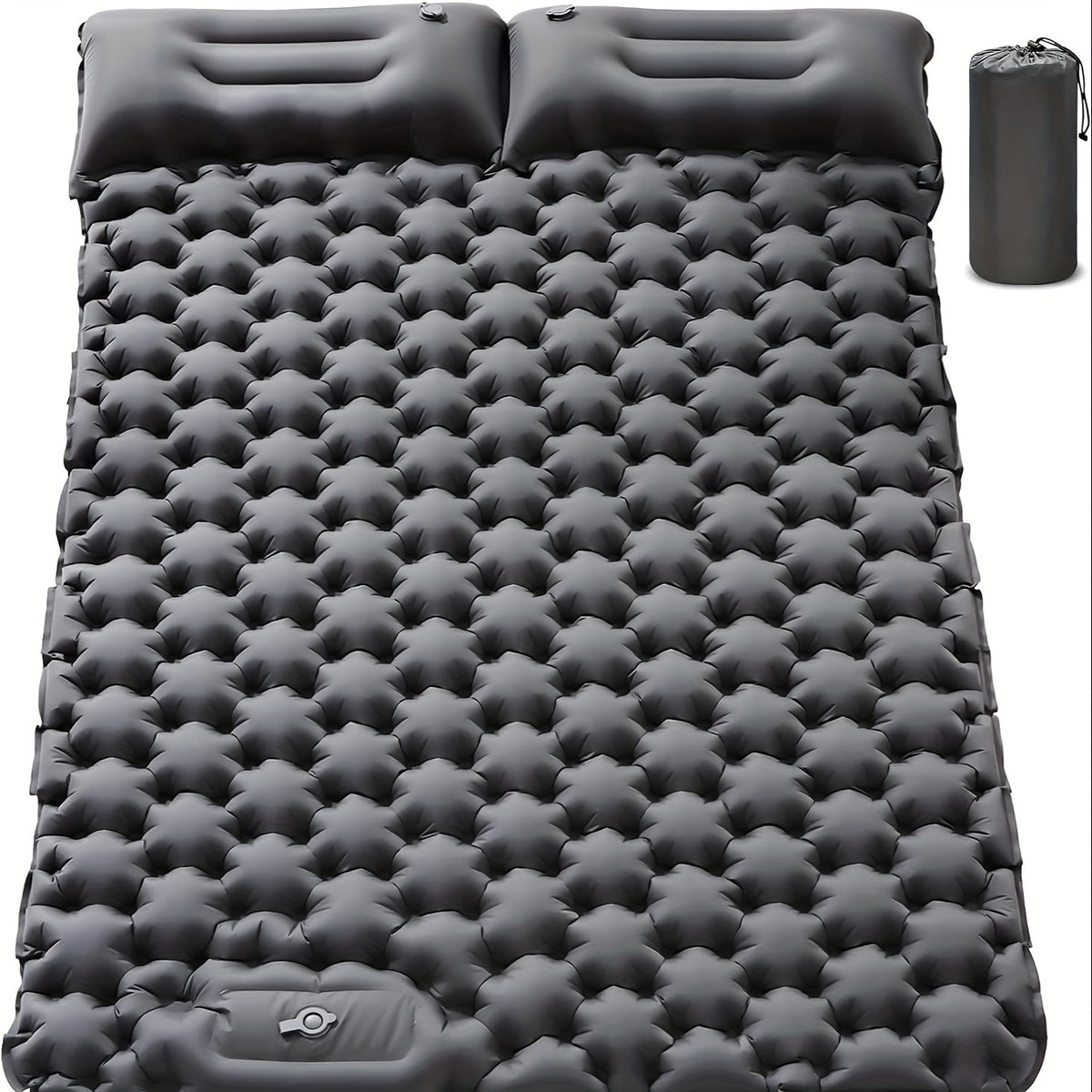 Portable 2-Person Waterproof TPU Coated Camping Air Mattress - Inflatable Bed with Built-in Pump, Compact Sleeping Pad, Carry Bag, and Repair Kit for Outdoor Camping, Hiking, Backpacking
