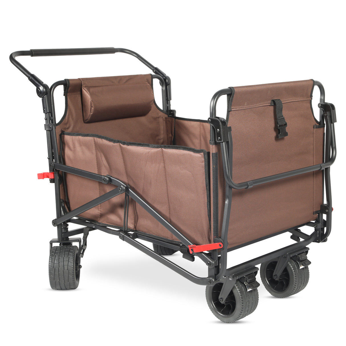 Collapsible Folding Wagon Cart, Convertible beach chair, Large Capacity Camping Wagon, Can hold up to 400 lbs, All Terrain Foldable Wagon, Heavy Duty Utility Wagon Cart For Grocery Outdoor Beach Gardening Shopping Fishing