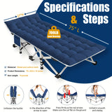 Oversize XXL Folding Camping Cot Extra Wide Heavy Duty Guest Bed with Mattress Max Load 700lbs Cots for Sleeping for Adults Kids Portable Bed Travel for Outdoor Beach Garden Fishing Vacation 79" L X 32" W X 18" H Camping Hunt