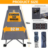 Oversize XXL Folding Camping Cot Extra Wide Heavy Duty Guest Bed with Mattress Max Load 700lbs Cots for Sleeping for Adults Kids Portable Bed Travel for Outdoor Beach Garden Fishing Vacation 79" L X 32" W X 18" H Camping Hunt