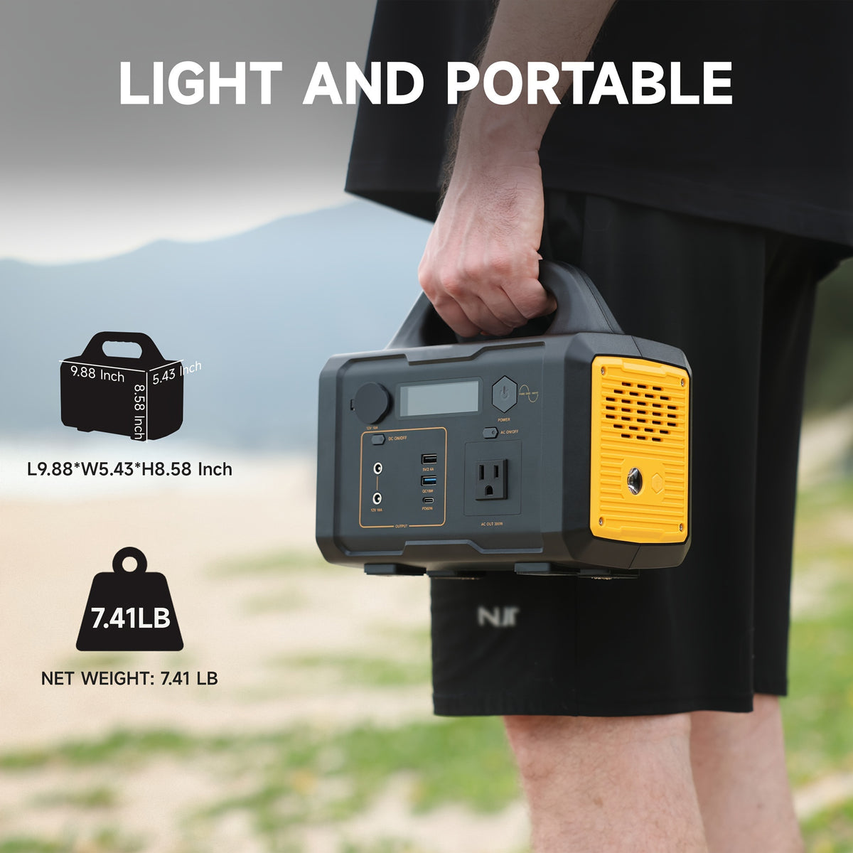 293Wh/300W Portable Power Bank With Solar Panel For Family Emergency Outdoor Hunting Camping RV Trip