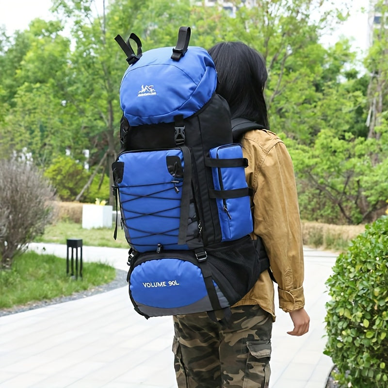 [Durable Hiking Backpack] Durable 90L Large Capacity Hiking Backpack | Multi-Compartment Design for Outdoor Trekking, Camping & Travel, with Adjustable Straps, Laptop Sleeve, and Front Zipper Closure, Hiking Gear