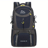 OGEHUAFEE 40L Adventure Backpack - Black with Yellow Accents, Adjustable Straps, Multiple Compartments, Durable Nylon, Ideal for Hiking, Travel, and Everyday Use, Travel Gear | Adjustable Strap Backpack | Durable Zippers