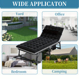 Sleeping Cots for Adults, 5-Position Folding Chaise Lounge Chairs Outdoor, Portable Folding Bed Cot Lounge Chair for Beach Lawn Camping Pool Sun Tanning