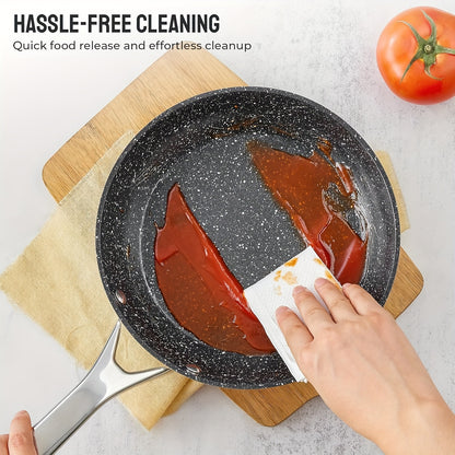 10-Piece Deluxe Induction Cookware Set - Non-Stick, Dishwasher/Oven Safe, Compatible with All Stoves, Frying Pans, Saucepans, Stockpot, and More - Premium Kitchen Cooking Essentials for Home Chefs