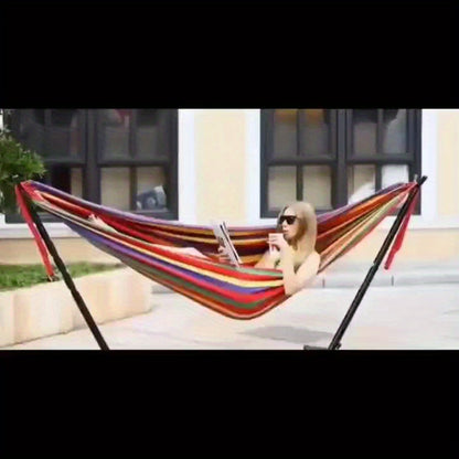Anti-Tip Canvas Hammock with Tree Straps – 660 lb