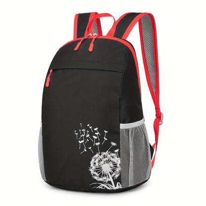[Lightweight Foldable Backpack] Lightweight Nylon OGEHUAFEE Backpack - Large Capacity, Foldable Design | Travel, Hiking & Commuting, Black with Floral Accents, Adjustable Shoulder Straps, Zip Closure