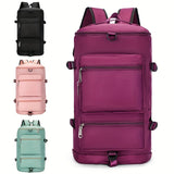 Large Capacity Waterproof Nylon Backpack with Dry/Wet Separation, Shoe Compartment - Adjustable Straps, Multi-Functional Outdoor Hiking and Camping Bag for Men and Women, Purple, Backpack for Travel