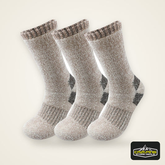 3Pairs Winter Men Socks Super Thick Thermal Mid Calf Socks Warm Wool Skiing Sports Socks