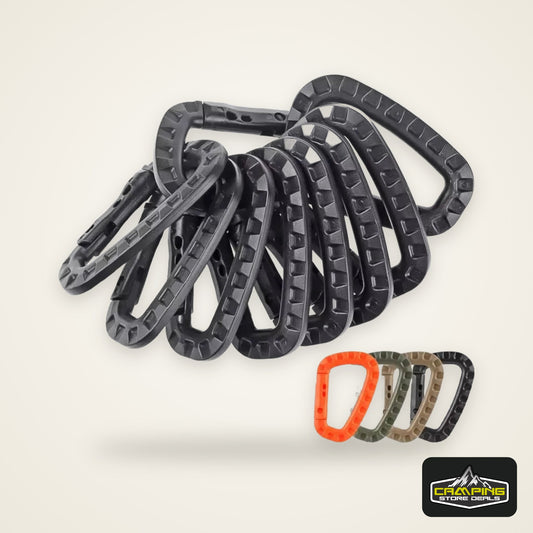 4/8/16pcs Tactical Plastic Carabiner Clip Keychain D-Shape Hard Spring Snap Gear Hook Outdoor Camping Hiking EDC Tools
