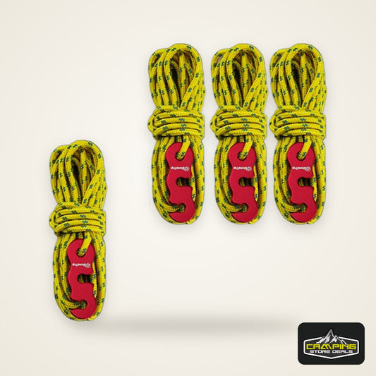 4 Outdoor Tent Ropes, Reflective Ropes Canopy Ropes Reinforced Windproof Ropes with Buckles To Ensure Safety Camping Accessories