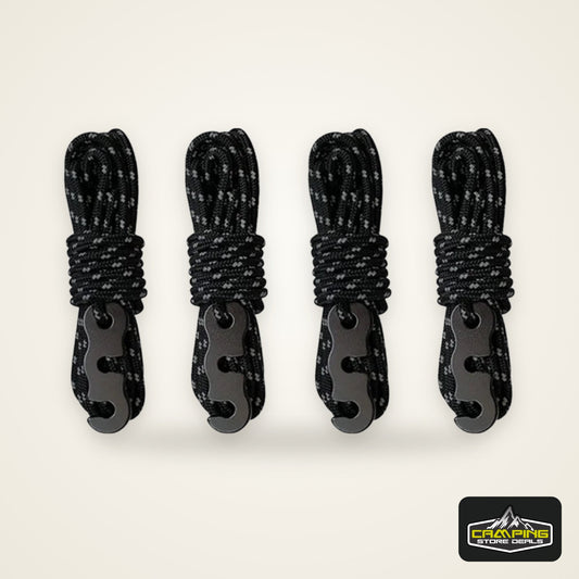 4 Outdoor Tent Ropes, Reflective Ropes Canopy Ropes Reinforced Windproof Ropes with Buckles To Ensure Safety Camping Accessories