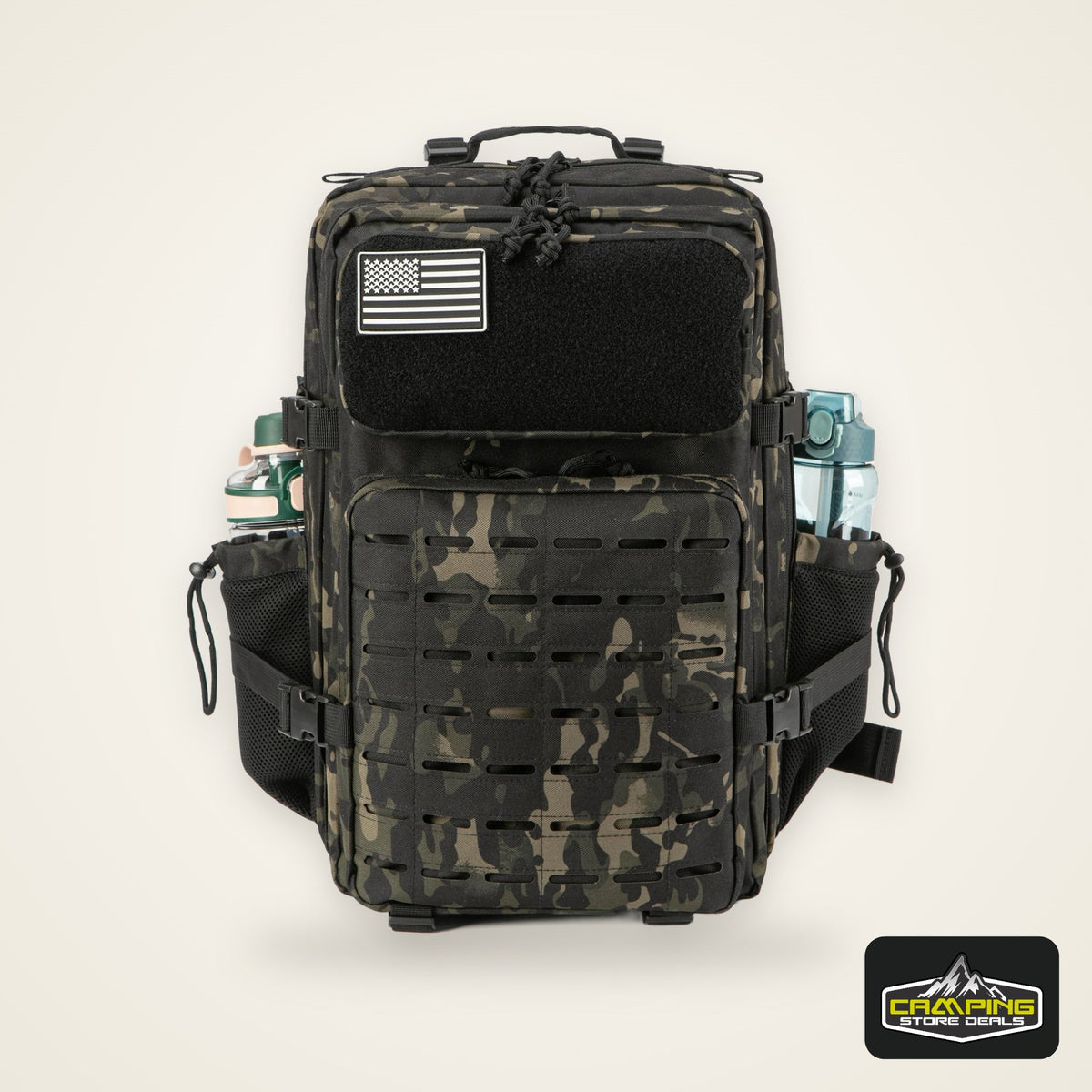 45L Tactical Backpack Molle System Men's Outdoor Hiking Rucksack with Bottle Holder EDC GYM Hunting Bag for Survival