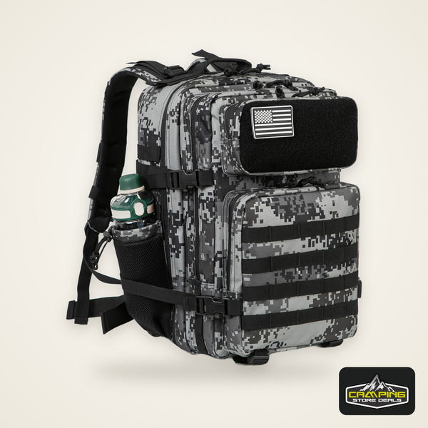 45L Tactical Backpack Survival Bag Hunting MOLLE Backpack GYM For Men EDC Outdoor Hiking Rucksack With Bottle Holder