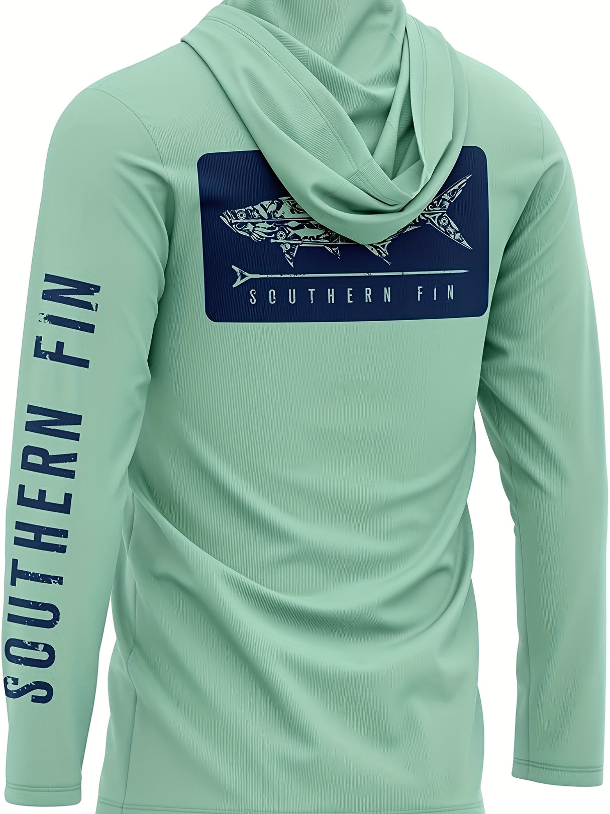 Men's Quick-Dry Fishing & Hiking Shirt - Mint Green Outdoor Hoodie with, Stretchable Long Sleeve Pullover for Camping, Hunting - Machine Washable Active Wear, Camping Gear, Sporty Design, Stretchable Fabric, Adventure Seekers