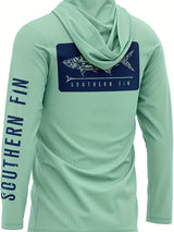 Men's Quick-Dry Fishing & Hiking Shirt - Mint Green Outdoor Hoodie with, Stretchable Long Sleeve Pullover for Camping, Hunting - Machine Washable Active Wear, Camping Gear, Sporty Design, Stretchable Fabric, Adventure Seekers