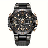 [Popular Choice] LIGE Watches for Men, 1968.5inch Clock Alarm LCD Dual Display Wristwatch