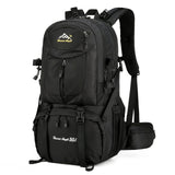 Universal Climbing Backpack, Lightweight Travel, Multifunctional, Hiking, Alphabet Pattern, Hard Shell, Black, with Zipper Closure, Hip Adjustment, Nylon Fabric, Utility Pocket, Cord Embellishment, Wipe with Damp Cloth, for L