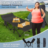 LILYPELLE Oversized XL Folding Camping Cot, Heavy Duty Sleeping Cots with Carry Bag, Double Layer Oxford Portable Travel Camp Cots for Home, Office Nap and Outdoor Beach