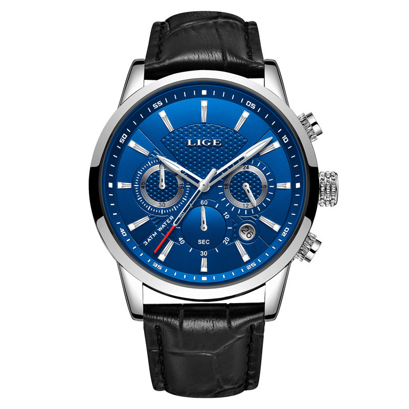 Watches Mens 2022 LIGE Top Brand Luxury Casual Leather Quartz Men's Watch Business Clock Male Sport Date Chronograph