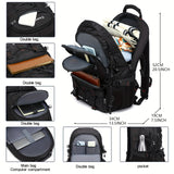 [40L CsakeKecna Backpack] CsakeKecna 40L Lightweight Hiking Backpack | Large Capacity Travel Climbing Rucksack with Laptop Compartment, USB Powered, Adjustable Straps, Zip Closure, Polyester Lining - Solid Color for Men and W