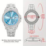 MISSFOX Fashion Faux Diamond Watches, Arabic Number Waterproof Quartz Watches For Men And Women