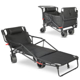 Collapsible Folding Wagon Cart, Convertible beach chair, Large Capacity Camping Wagon, Can hold up to 400 lbs, All Terrain Foldable Wagon, Heavy Duty Utility Wagon Cart For Grocery Outdoor Beach Gardening Shopping Fishing