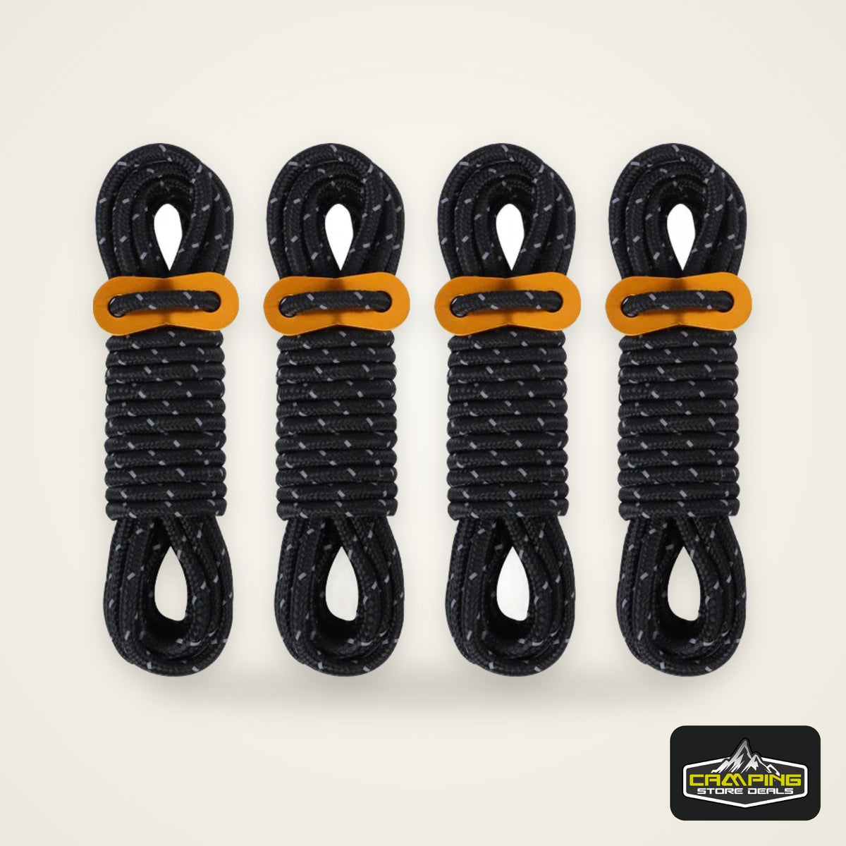 4Pcs 5mm Outdoor Tent Guyline Ropes 4M Reflective Camping Guy Lines with Adjuster Tensioner Camping Accessories for Tarp Canopy