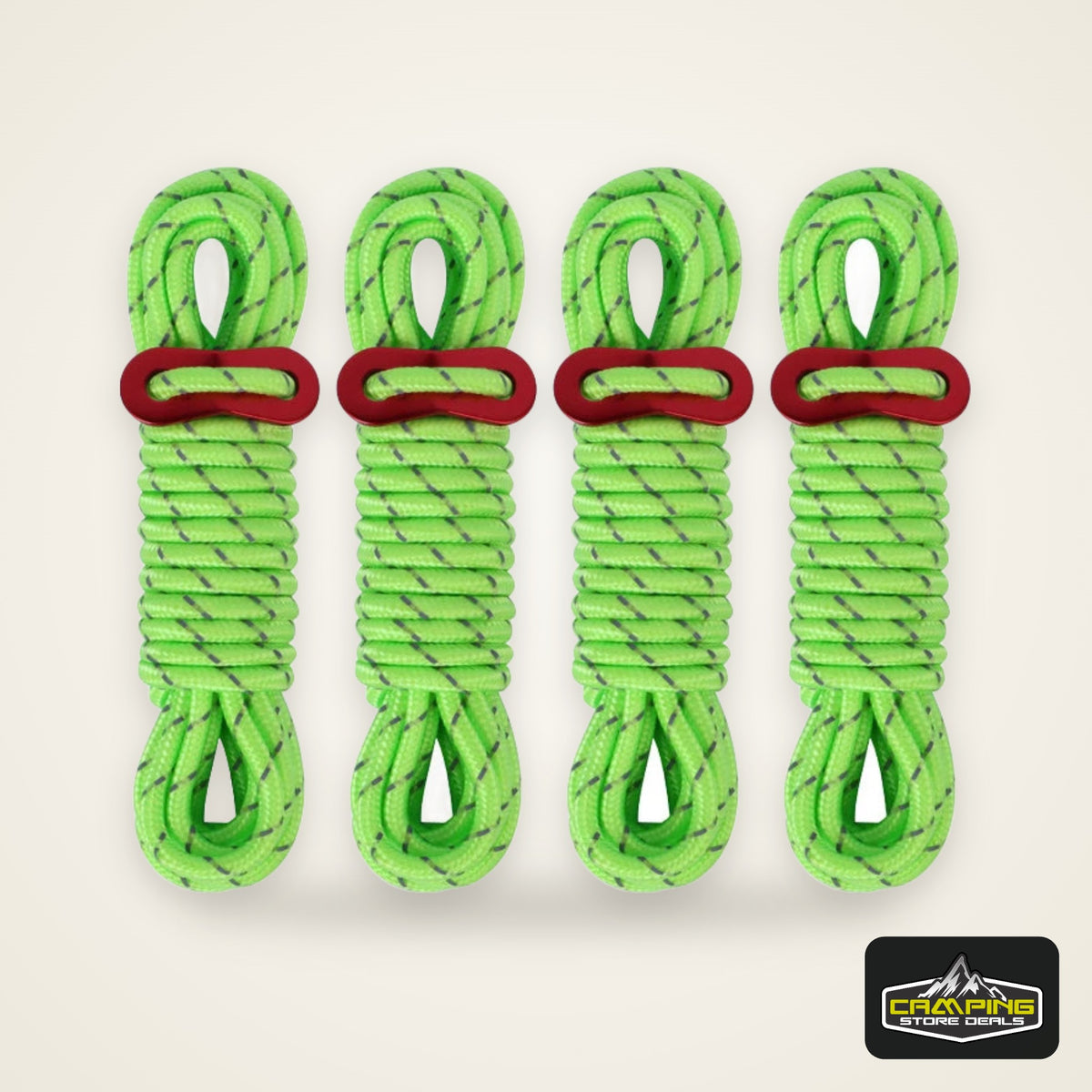 4Pcs 5mm Outdoor Tent Guyline Ropes 4M Reflective Camping Guy Lines with Adjuster Tensioner Camping Accessories for Tarp Canopy